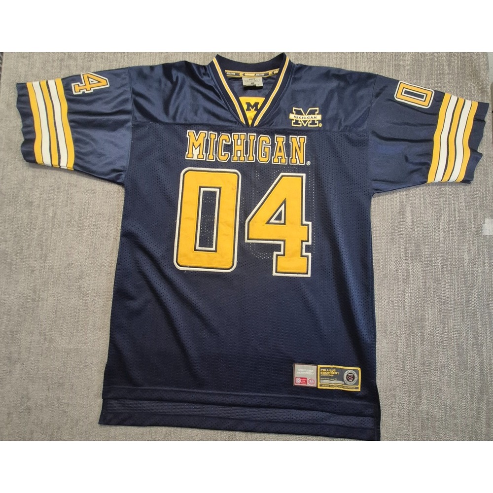 Vintage Colosseum Athletics Michigan Wolverines Stitched Football Jersey Mens LG
